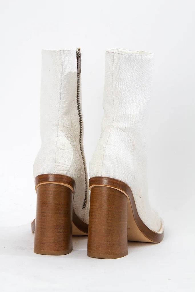 Ann Demeulemeester Sewn Floral Ankle Boot
